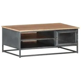 Mesa de centro de madera maciza de acacia gris 90x50x35 cm de vidaXL, Mesas de centro - Ref: Foro24-323500, Precio: 157,69 €,...