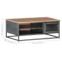 Mesa de centro de madera maciza de acacia gris 90x50x35 cm de vidaXL, Mesas de centro - Ref: Foro24-323500, Precio: 157,69 €,...