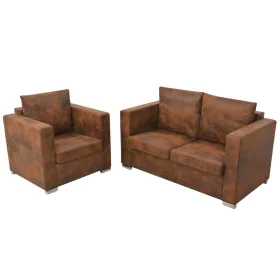 vidaXl Artificial Suede Leather 2-Piece Sofa Set by vidaXL, Sofas - Ref: Foro24-274883, Price: 643,61 €, Discount: %