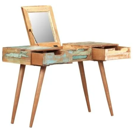 Dressing table with mirror solid recycled wood 112x45x76 cm by vidaXL, Bedroom Dressers - Ref: Foro24-323591, Price: 197,77 €...