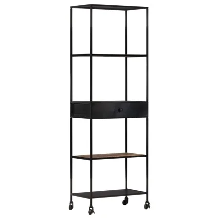 Estantería de madera de mango rugosa y hierro 60x35x180 cm de vidaXL, Librerías y estanterías - Ref: Foro24-323735, Precio: 1...