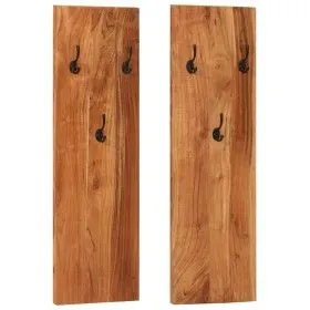 Wall coat racks 2 units solid acacia wood 36x3x110 cm by vidaXL, Hat and coat racks - Ref: Foro24-337068, Price: 98,39 €, Dis...