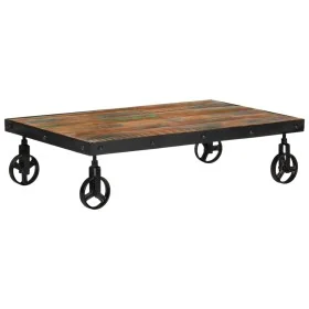 Mesa de centro con ruedas madera maciza reciclada 100x60x26 cm de vidaXL, Mesas de centro - Ref: Foro24-338016, Precio: 112,1...