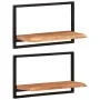 Estantes de pared 2 unidades madera maciza acacia 60x25x35 cm de vidaXL, Estantes y estanterías - Ref: Foro24-338459, Precio:...
