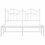 Metal bed frame with white headboard 140x190 cm by vidaXL, Beds and slatted bases - Ref: Foro24-353488, Price: 115,74 €, Disc...