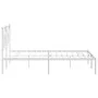 Metal bed frame with white headboard 140x190 cm by vidaXL, Beds and slatted bases - Ref: Foro24-353488, Price: 115,74 €, Disc...