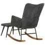 Vintage black canvas rocking chair with footrest stool by vidaXL, Rocking chairs - Ref: Foro24-339702, Price: 125,15 €, Disco...