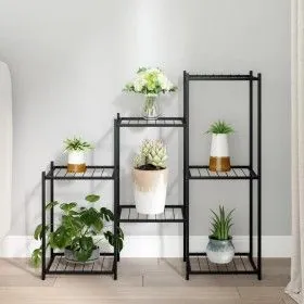 Soporte para flores de hierro negro 83x25x80 cm de vidaXL, Soportes para macetas - Ref: Foro24-343129, Precio: 53,82 €, Descu...