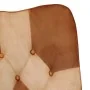 Schaukelstuhl mit Hocker aus echtem Leder und braunem Canvas von vidaXL, Schaukelstühle - Ref: Foro24-339707, Preis: 123,93 €...