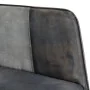 Mecedora con taburete cuero auténtico y lona gris de vidaXL, Mecedoras - Ref: Foro24-339709, Precio: 128,67 €, Descuento: %