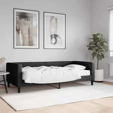 Sofá cama con colchón tela negro 90x190 cm de vidaXL, Camas y somieres - Ref: Foro24-3196572, Precio: 331,08 €, Descuento: %