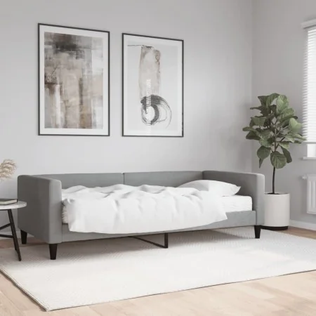 Sofá cama con colchón tela gris claro 90x200 cm de vidaXL, Camas y somieres - Ref: Foro24-3196560, Precio: 329,07 €, Descuent...
