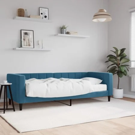 Sofá cama con colchón terciopelo azul 80x200 cm de vidaXL, Camas y somieres - Ref: Foro24-3196659, Precio: 343,82 €, Descuent...