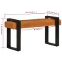 Banco piel de cabra auténtica negro y marrón 110 cm de vidaXL, Bancos de comedor y cocina - Ref: Foro24-342210, Precio: 160,9...