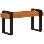Banco piel de cabra auténtica negro y marrón 110 cm de vidaXL, Bancos de comedor y cocina - Ref: Foro24-342210, Precio: 160,9...