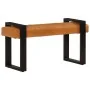 Banco piel de cabra auténtica negro y marrón 110 cm de vidaXL, Bancos de comedor y cocina - Ref: Foro24-342210, Precio: 160,9...