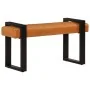 Banco piel de cabra auténtica negro y marrón 110 cm de vidaXL, Bancos de comedor y cocina - Ref: Foro24-342210, Precio: 160,9...