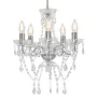 Lámpara de araña con cuentas de cristal plateado redonda 5xE14 de vidaXL, Lámparas - Ref: Foro24-281601, Precio: 92,96 €, Des...