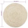Alfombra hecha a mano de yute marrón y blanco 210 cm de vidaXL, Alfombras - Ref: Foro24-343618, Precio: 125,68 €, Descuento: %