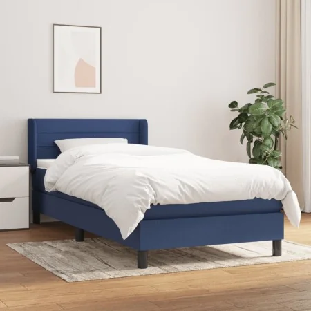 Box spring bed with blue fabric mattress 80x200 cm by vidaXL, Beds and slatted bases - Ref: Foro24-3129751, Price: 308,33 €, ...