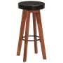 Taburetes de cocina 2 uds cuero auténtico madera maciza acacia de vidaXL, Taburetes de cocina - Ref: Foro24-348165, Precio: 1...