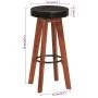 Taburetes de cocina 2 uds cuero auténtico madera maciza acacia de vidaXL, Taburetes de cocina - Ref: Foro24-348165, Precio: 1...