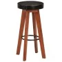 Taburetes de cocina 2 uds cuero auténtico madera maciza acacia de vidaXL, Taburetes de cocina - Ref: Foro24-348165, Precio: 1...