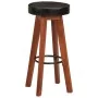 Taburetes de cocina 2 uds cuero auténtico madera maciza acacia de vidaXL, Taburetes de cocina - Ref: Foro24-348165, Precio: 1...
