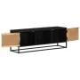 Mueble de TV madera maciza de mango y hierro 110x30x40 cm de vidaXL, Muebles TV - Ref: Foro24-353889, Precio: 233,49 €, Descu...
