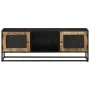 Mueble de TV madera maciza de mango y hierro 110x30x40 cm de vidaXL, Muebles TV - Ref: Foro24-353889, Precio: 233,49 €, Descu...