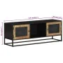 Mueble de TV madera maciza de mango y hierro 110x30x40 cm de vidaXL, Muebles TV - Ref: Foro24-353889, Precio: 233,49 €, Descu...