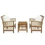 Muebles de jardín 3 piezas con cojines madera maciza de acacia de vidaXL, Conjuntos de jardín - Ref: Foro24-3057976, Precio: ...