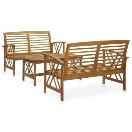 Juego de muebles de jardín 3 piezas madera maciza de acacia de vidaXL, Conjuntos de jardín - Ref: Foro24-3057984, Precio: 307...