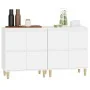 Aparadores 2 uds madera contrachapada blanco 60x35x70 cm de vidaXL, Aparadores - Ref: Foro24-3185751, Precio: 133,28 €, Descu...