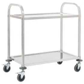 Stainless steel 2-tier kitchen cart 95x45x83.5 cm by vidaXL, Kitchen and dining carts - Ref: Foro24-50913, Price: 85,20 €, Di...