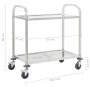 Carrito de cocina de 2 alturas acero inoxidable 96,5x55x90 cm de vidaXL, Carros de cocina y comedor - Ref: Foro24-50912, Prec...