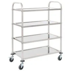4-level stainless steel kitchen cart 107x55x125 cm by vidaXL, Kitchen and dining carts - Ref: Foro24-50916, Price: 150,16 €, ...