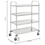 Carrito de cocina de 4 alturas acero inoxidable 107x55x125 cm de vidaXL, Carros de cocina y comedor - Ref: Foro24-50916, Prec...