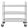 Carrito de cocina de 3 alturas 95x45x83,5 cm acero inoxidable de vidaXL, Carros de cocina y comedor - Ref: Foro24-50915, Prec...