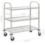 Carrito de cocina de 3 alturas 95x45x83,5 cm acero inoxidable de vidaXL, Carros de cocina y comedor - Ref: Foro24-50915, Prec...