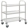 3-Höhen-Küchenwagen 96,5 x 55 x 90 cm aus Edelstahl von vidaXL, Küchen- und Speisewagen - Ref: Foro24-50914, Preis: 94,02 €, ...