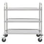 3-Höhen-Küchenwagen 96,5 x 55 x 90 cm aus Edelstahl von vidaXL, Küchen- und Speisewagen - Ref: Foro24-50914, Preis: 94,02 €, ...