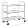 3-Höhen-Küchenwagen 96,5 x 55 x 90 cm aus Edelstahl von vidaXL, Küchen- und Speisewagen - Ref: Foro24-50914, Preis: 94,02 €, ...