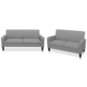 Conjunto de sofás de 2 piezas tela gris claro de vidaXL, Sofás - Ref: Foro24-278212, Precio: 563,13 €, Descuento: %