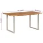 Mesa de comedor de madera maciza de acacia 154x80x76 cm de vidaXL, Mesas de cocina y de comedor - Ref: Foro24-286477, Precio:...