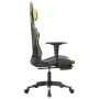 Gaming chair with footrest black gold synthetic leather by vidaXL, Gaming chairs - Ref: Foro24-3143701, Price: 133,79 €, Disc...