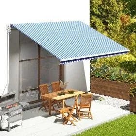 Tela de repuesto para toldo azul y blanco 4,5x3,5 m de vidaXL, Toldos - Ref: Foro24-311920, Precio: 68,34 €, Descuento: %