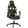Gaming-Stuhl mit Fußstütze aus schwarzem, goldenem Kunstleder von vidaXL, Gaming-Stühle - Ref: Foro24-3143766, Preis: 122,62 ...