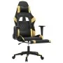 Gaming-Stuhl mit Fußstütze aus schwarzem, goldenem Kunstleder von vidaXL, Gaming-Stühle - Ref: Foro24-3143766, Preis: 122,62 ...