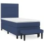 Box spring bed with blue fabric mattress 90x190 cm by vidaXL, Beds and slatted bases - Ref: Foro24-3136563, Price: 363,00 €, ...